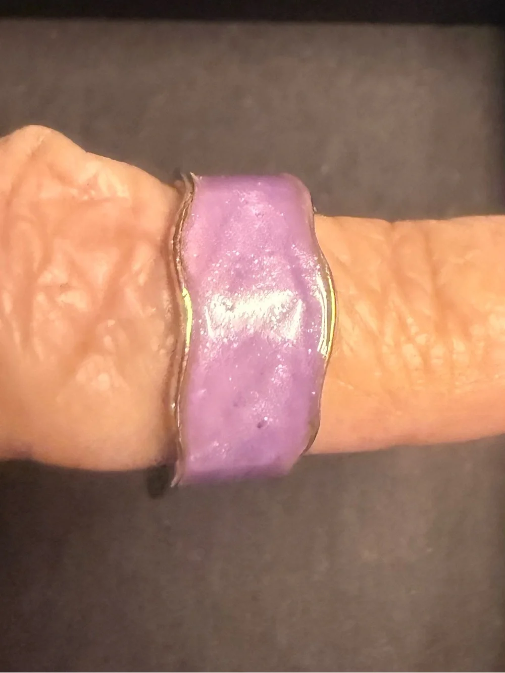 Handcrafted Purple Enamel Band Ring
